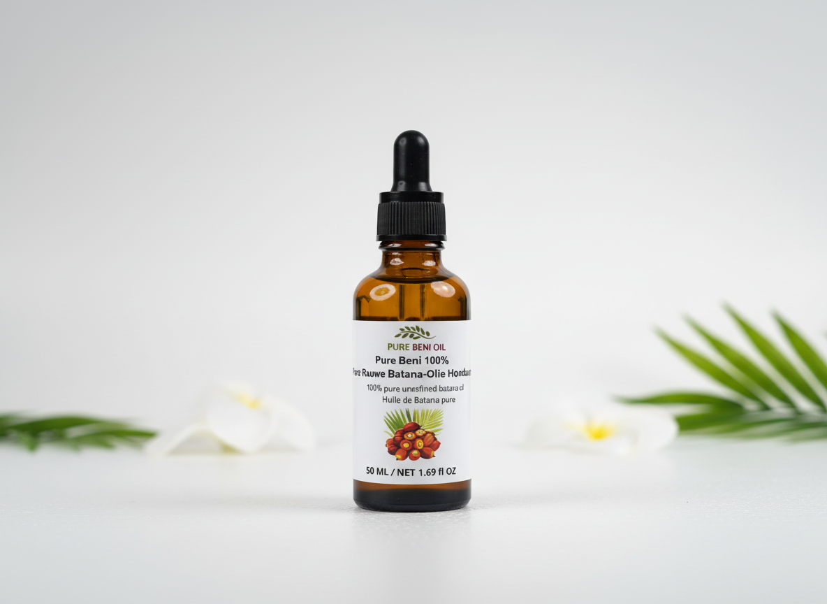 "🌿 Pure Beni 100% Liquid Batana Oil in amber dropper bottle, 50ml - unrefined Honduras Miracle Oil for hair growth and shine"