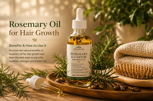 Luxury rosemary oil for hair growth with botanical ingredients by Pure Beni Oil