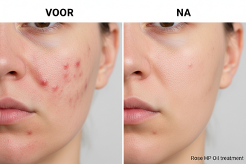 Before and after Rose HP Oil Pure Beni Oil - remove pimples natural solution