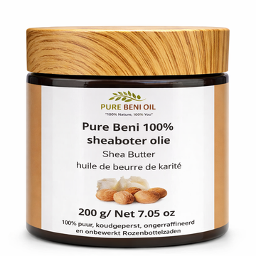 “Pure Beni 100% raw organic shea butter – luxury unrefined body butter for deep skin and hair nourishment – clean beauty ritual.”
