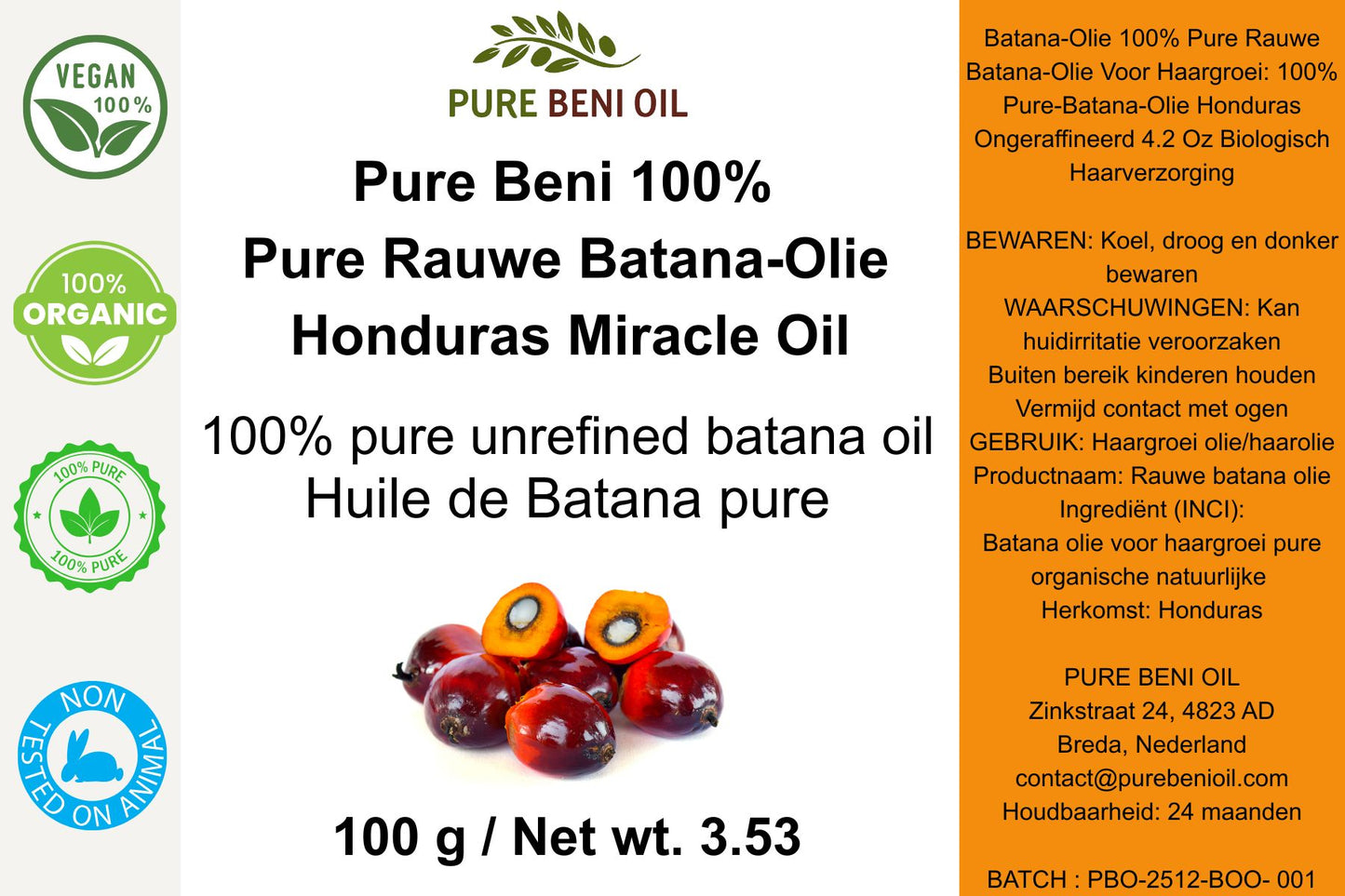 "Pure Beni 100% Raw Batana Oil Paste – Organic Hair Care Oil 100g"