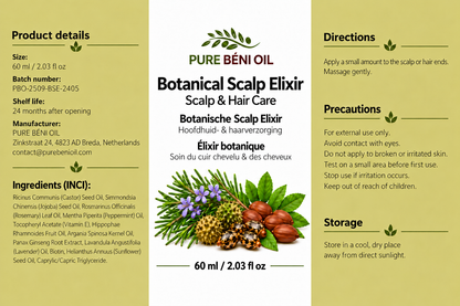 PURE BÉNI OIL Élixir botanique pour le cuir chevelu — Soin du cuir chevelu et des cheveux — 60 ml