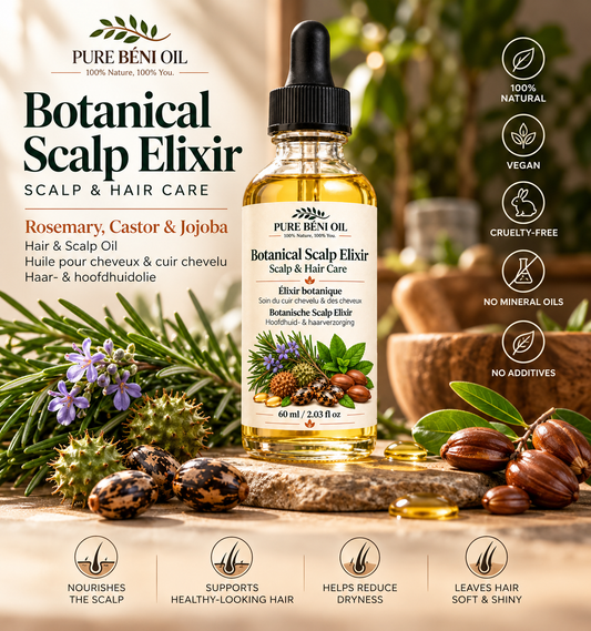PURE BÉNI OIL Élixir botanique pour le cuir chevelu — Soin du cuir chevelu et des cheveux — 60 ml