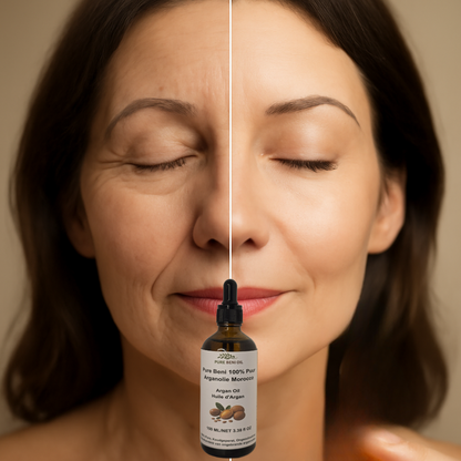 "Applying Pure Beni Argan Oil as a daily anti-aging serum for wrinkles and hydration"