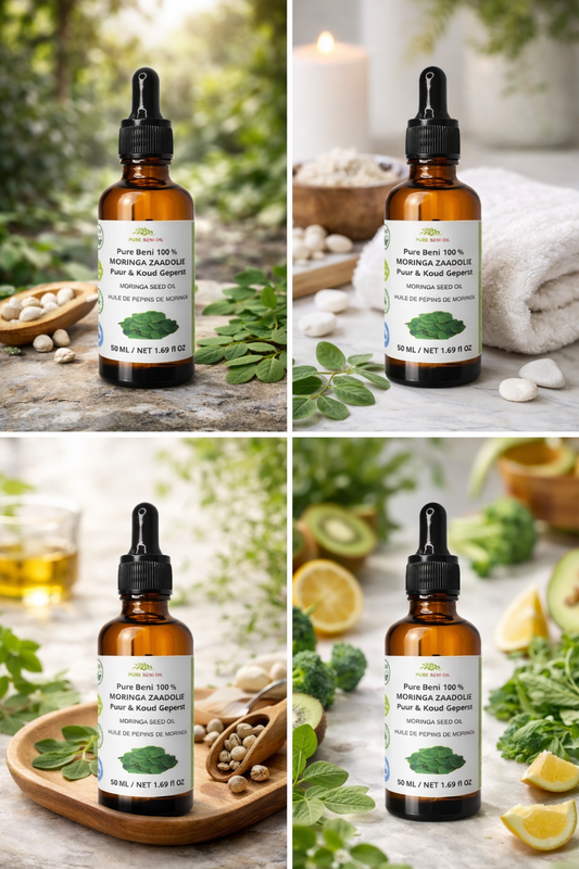 "Splash of Glowy Hydration™ Organic Moringa Oil – 100% pure, cold-pressed carrier oil for skin, hair, and nails – natural hydration and radiant glow."