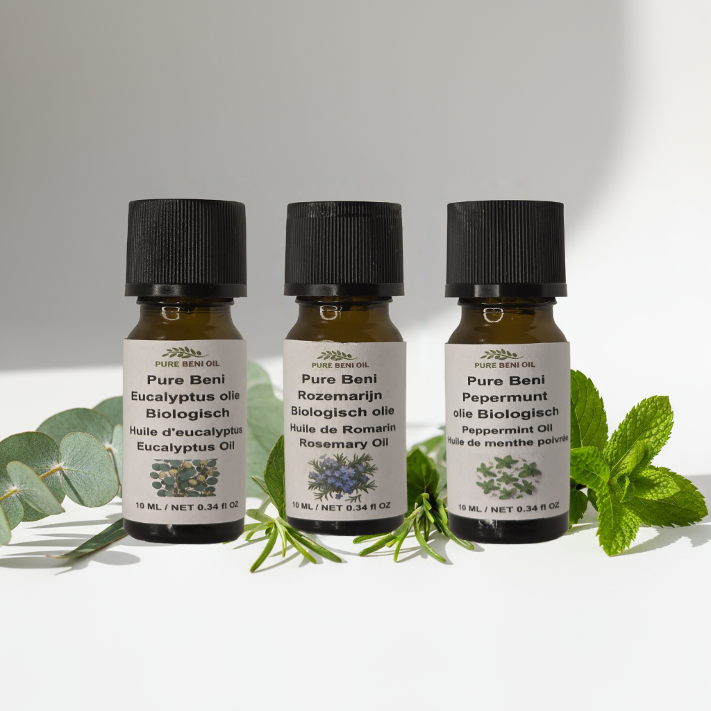 alt="PURE BENI Organic Breathe Easy Trio essential oils set for sinus relief and clear breathing"