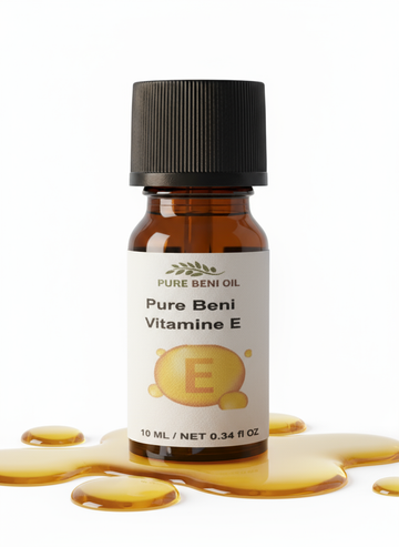 alt="PURE BENI Vitamin E Oil 70% Tocopherol for skin barrier repair and anti-aging"